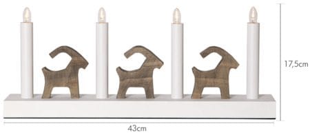 Bruse Ljusstake 43 cm - vit och brun - Inredning - Dekoration & inredningsdetaljer - Julpynt & juldekoration