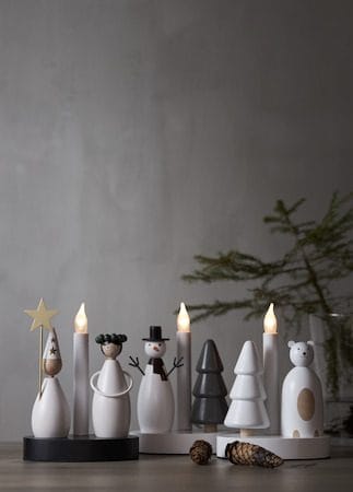 Christmas Joy Lucia 16 cm - Rund Ljusstake i Trä - Vit - Inredning - Dekoration & inredningsdetaljer - Julpynt & juldekoration