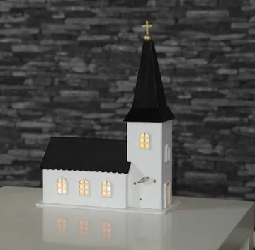 Churchill Inomhusdekoration kyrka 25.5 cm - vit och svart - Inredning - Dekoration & inredningsdetaljer - Julpynt & juldekoration