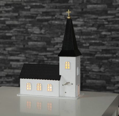 Churchill Inomhusdekoration kyrka 25.5 cm - vit och svart - Inredning - Dekoration & inredningsdetaljer - Julpynt & juldekoration