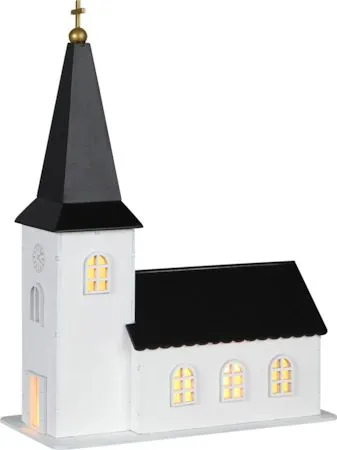 Churchill Inomhusdekoration kyrka 25.5 cm, vit och svart