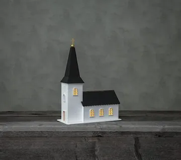 Churchill Inomhusdekoration kyrka 25.5 cm - vit och svart - Inredning - Dekoration & inredningsdetaljer - Julpynt & juldekoration