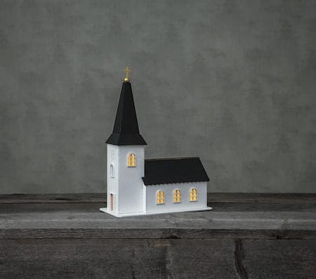 Churchill Inomhusdekoration kyrka 25.5 cm - vit och svart - Inredning - Dekoration & inredningsdetaljer - Julpynt & juldekoration