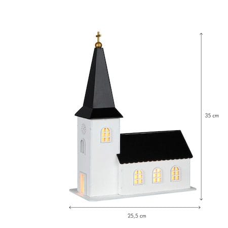 Churchill Inomhusdekoration kyrka 25.5 cm - vit och svart - Inredning - Dekoration & inredningsdetaljer - Julpynt & juldekoration