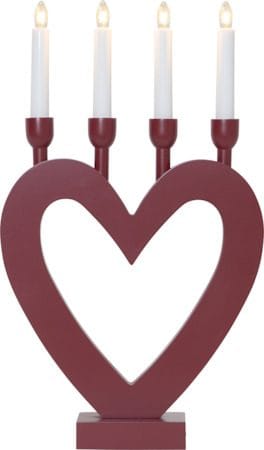 Dala Ljusstake 27 cm, röd