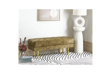 Sittbänk Roseville Grön/guld - Grön/guld - Möbler - Hallmöbler - Hallbänk