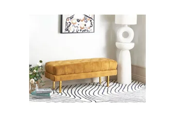 Sittbänk Roseville Gul/Guld - Gul/Guld - Möbler - Hallmöbler - Hallbänk
