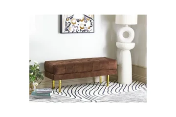 Sittbänk Roseville Mörkbrun/Guld - Mörkbrun/Guld - Möbler - Hallmöbler - Hallbänk