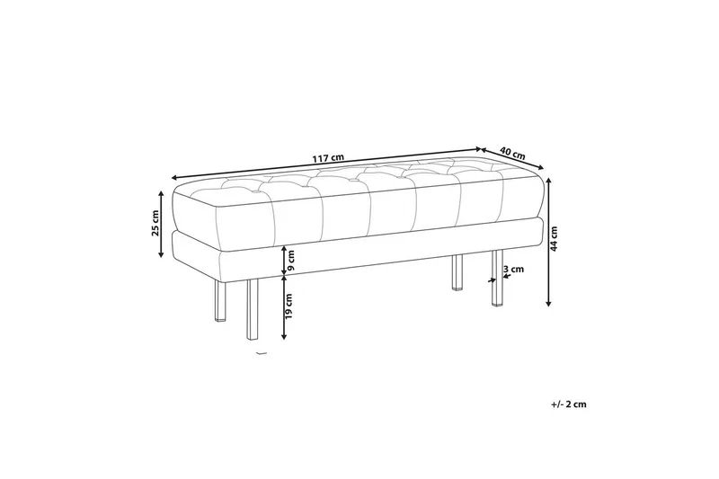 Sittbänk Roseville Taupe/guld - Taupe/guld - Möbler - Hallmöbler - Hallbänk