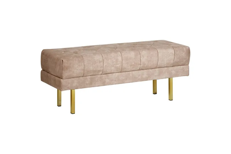Sittbänk Roseville Taupe/guld - Taupe/guld - Möbler - Hallmöbler - Hallbänk
