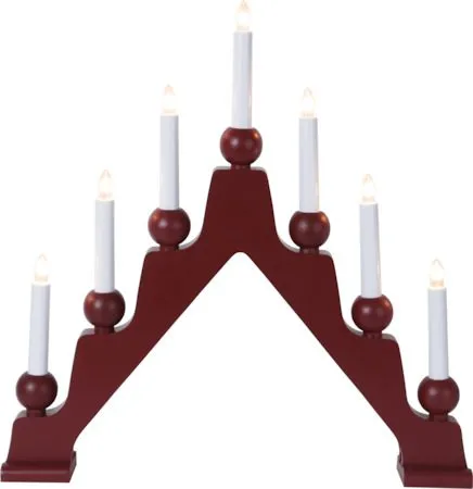 Emma Adventsljusstake 45 cm - Elljusstake i Trä för Fönster - Mörkröd - Inredning - Dekoration & inredningsdetaljer - Julpynt & juldekoration
