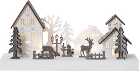 Fauna Inomhusdekoration belysning 28 cm - vit och grå - Inredning - Dekoration & inredningsdetaljer - Julpynt & juldekoration
