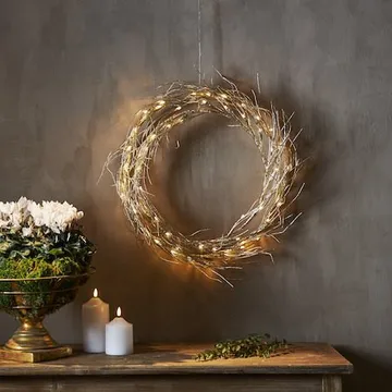 Fizzy Krans med belysning 45 cm - guld - Inredning - Dekoration & inredningsdetaljer - Julpynt & juldekoration