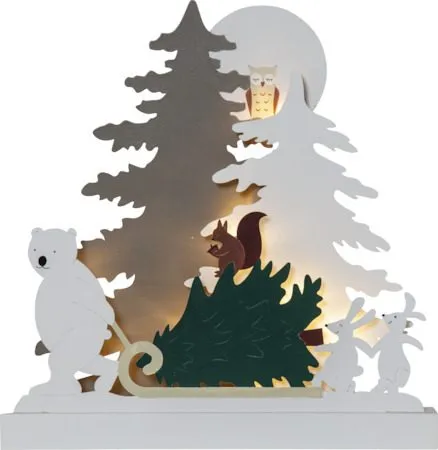 Forest Friends Inomhusdekoration belysning 37 cm, flerfärgad