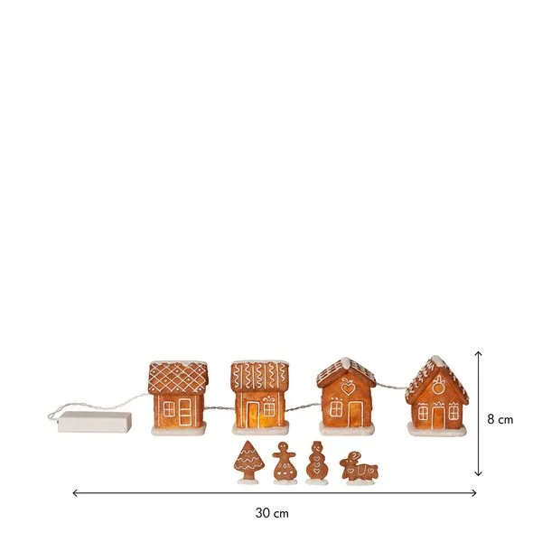 Gingerville Inomhusdekoration belysning 30 cm, brun