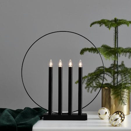 Glory Adventsljusstake 42 cm - Ljusstake i Metall - Svart - Inredning - Dekoration & inredningsdetaljer - Julpynt & juldekoration