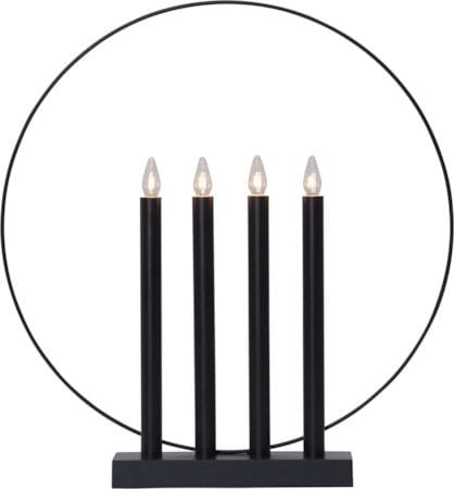 Glory Ljusstake 42 cm - svart med mässingsfärgad dekoration - Inredning - Dekoration & inredningsdetaljer - Julpynt & juldekoration