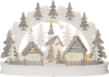 Grauberg Inomhusdekoration belysning 42 cm - vit och grå - Inredning - Dekoration & inredningsdetaljer - Julpynt & juldekoration