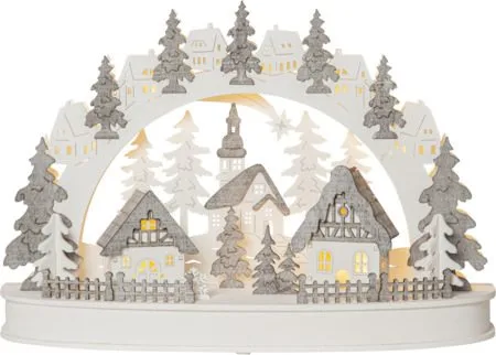 Grauberg Inomhusdekoration belysning 42 cm, vit och grå