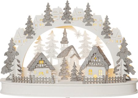 Grauberg Inomhusdekoration belysning 42 cm - vit och grå - Inredning - Dekoration & inredningsdetaljer - Julpynt & juldekoration