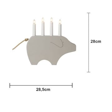 Gry Adventsljusstake Julgris 28.5 cm - Ljusstake i Trä för Advent - Ljusgrå Beige - Inredning - Dekoration & inredningsdetaljer - Julpynt & juldekoration