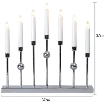 Gustavo Adventsljusstake 37 cm - Ljusstake i Metall för Advent - Kromsilver - Inredning - Dekoration & inredningsdetaljer - Julpynt & juldekoration