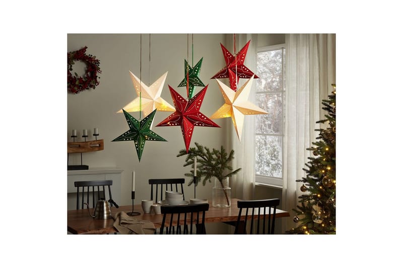 Hängande dekorationer Motti set om 2 Grön, 45x18x45 cm - Grön, 45x18x45 cm - Inredning - Dekoration & inredningsdetaljer - Julpynt & juldekoration