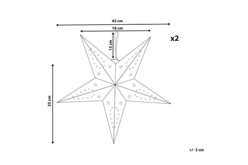 Hängande dekorationer Motti set om 2 Svart, 45x18x45 cm - Svart, 45x18x45 cm - Inredning - Dekoration & inredningsdetaljer - Julpynt & juldekoration