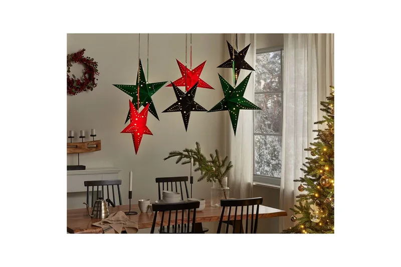 Hängande dekorationer Motti set om 2 Svart, 45x18x45 cm - Svart, 45x18x45 cm - Inredning - Dekoration & inredningsdetaljer - Julpynt & juldekoration