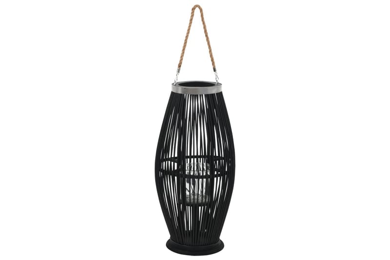 Hängande ljuslykta bambu 60 cm svart - Svart - Dekoration & inredningsdetaljer - Utelykta - Ljusstakar & ljuslyktor