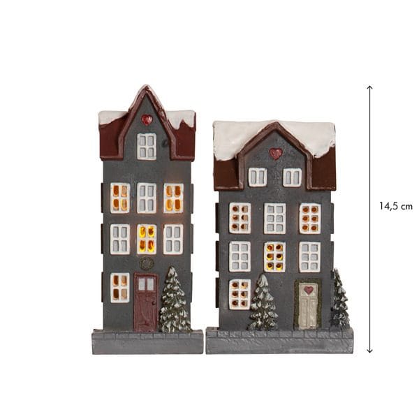 Hus Inomhusdekoration Julbelysning 14.5 cm - grå - Inredning - Dekoration & inredningsdetaljer - Julpynt & juldekoration