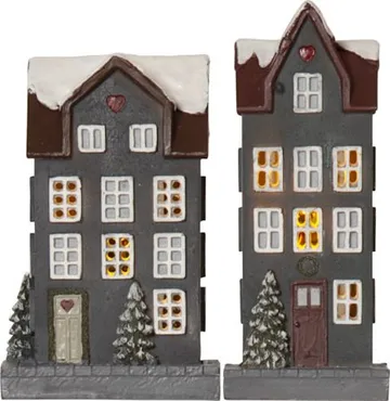 Hus Inomhusdekoration Julbelysning 14.5 cm - grå - Inredning - Dekoration & inredningsdetaljer - Julpynt & juldekoration