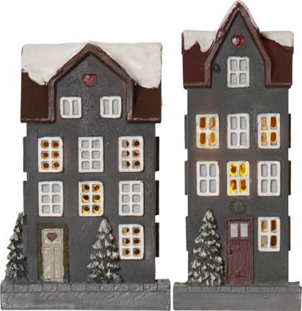 Hus Inomhusdekoration Julbelysning 14.5 cm - grå - Inredning - Dekoration & inredningsdetaljer - Julpynt & juldekoration