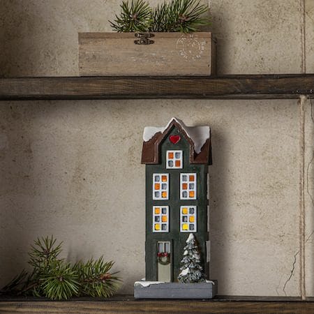 Hus Inomhusdekoration Julbelysning 25 cm - grön - Inredning - Dekoration & inredningsdetaljer - Julpynt & juldekoration