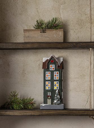 Hus Inomhusdekoration Julbelysning 25 cm - grön - Inredning - Dekoration & inredningsdetaljer - Julpynt & juldekoration