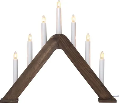 Jarve Adventsljusstake 41 cm - Elljusstake i Trä för Fönster - Mörkbrun - Inredning - Dekoration & inredningsdetaljer - Julpynt & juldekoration