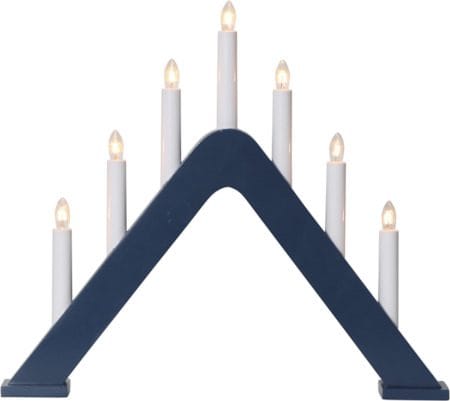 Jarve Adventsljusstake 41 cm - Elljusstake i Trä för Fönster, Marinblå