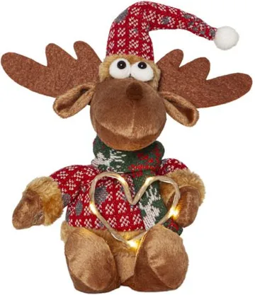 Joylight Dekorationsfigur 12 cm - brun med röda, gröna och vita detaljer - Inredning - Dekoration & inredningsdetaljer - Julpynt & juldekoration