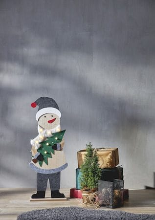 Juldekoration Billy snögubbe 80 cm - Grå / Beige / Grön - Inredning - Dekoration & inredningsdetaljer - Julpynt & juldekoration
