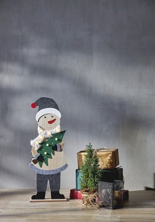 Juldekoration Billy snögubbe 80 cm - Grå / Beige / Grön - Inredning - Dekoration & inredningsdetaljer - Julpynt & juldekoration