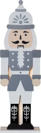 Juldekoration Nutcracker Nötknäckare Siluett 16x52 cm - Grå / Vit - Inredning - Dekoration & inredningsdetaljer - Julpynt & juldekoration