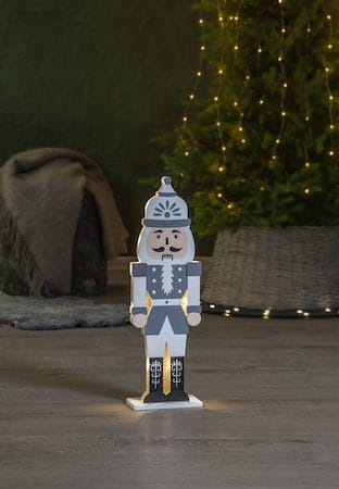Juldekoration Nutcracker Nötknäckare Siluett 16x52 cm - Grå / Vit - Inredning - Dekoration & inredningsdetaljer - Julpynt & juldekoration