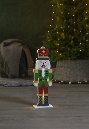 Juldekoration Nutcracker Nötknäckare Siluett 16x52 cm - Grön / Röd / Guld - Inredning - Dekoration & inredningsdetaljer - Julpynt & juldekoration