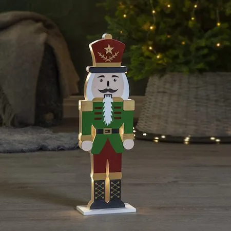 Juldekoration Nutcracker Nötknäckare Siluett 16x52 cm - Grön / Röd / Guld - Inredning - Dekoration & inredningsdetaljer - Julpynt & juldekoration