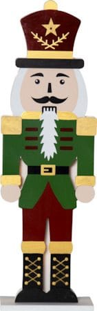 Juldekoration Nutcracker Nötknäckare Siluett 16x52 cm - Grön / Röd / Guld - Inredning - Dekoration & inredningsdetaljer - Julpynt & juldekoration