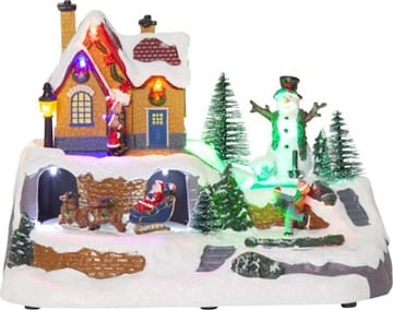 Juldekoration Winterville Roterande Julby 23,5x17 cm - Flerfärgad - Inredning - Dekoration & inredningsdetaljer - Julpynt & juldekoration