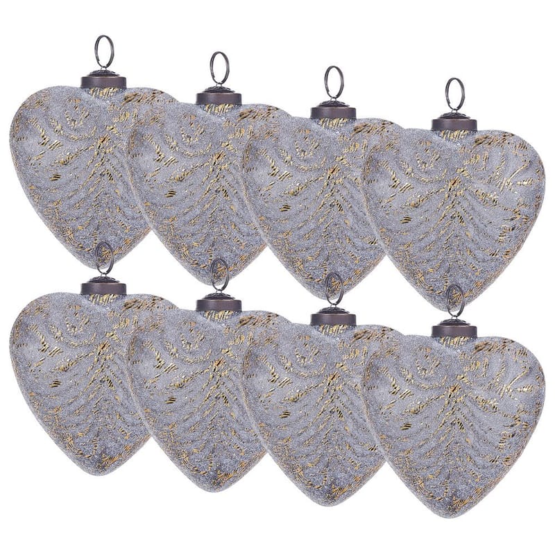 Julgranskula Feriable Set med 8, Grå, Guld, Silver