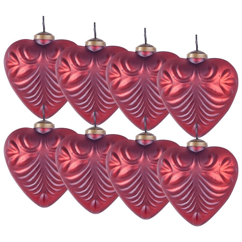 Julgranskula Feriable Set med 8, Röd, Guld