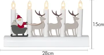 Julia Adventsljusstake Tomte & Renar 28 cm - Ljusstake i Trä för Advent - Vit - Inredning - Dekoration & inredningsdetaljer - Julpynt & juldekoration