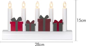 Julia Ljusstake 28 cm - vit med flerfärgade julklappar - Inredning - Dekoration & inredningsdetaljer - Julpynt & juldekoration